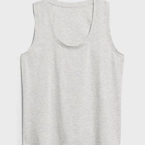 Banana Republic SUPIMA Light Gray Scoop Neck Racerback Tank Top